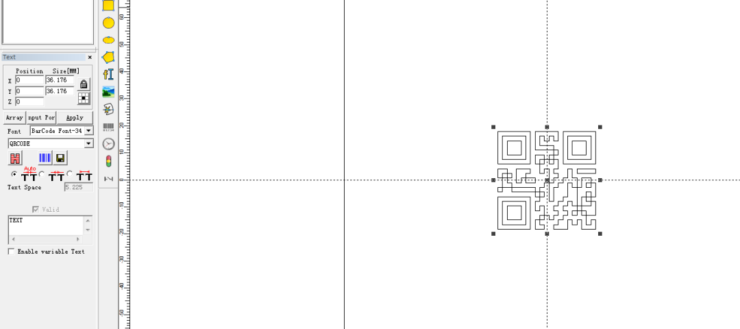 QR Code in Ezcad software image